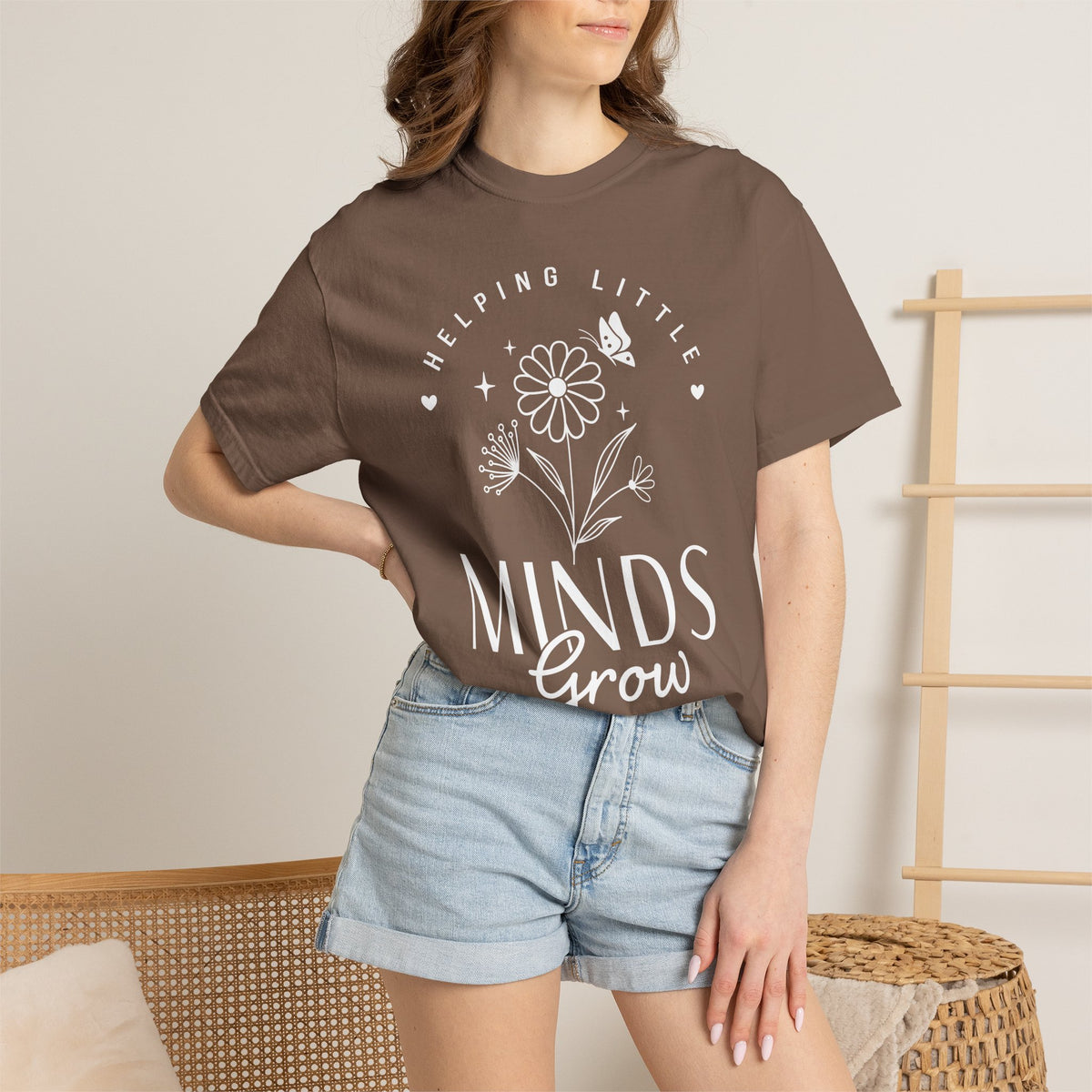 Minds Grow Floral Quote T-Shirt, Helping Little Minds Grow