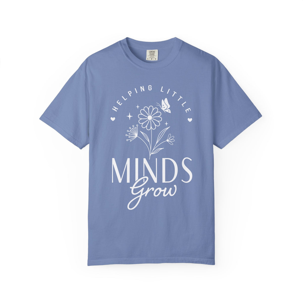 Gray t-shirt with a crucifixion design on a white background