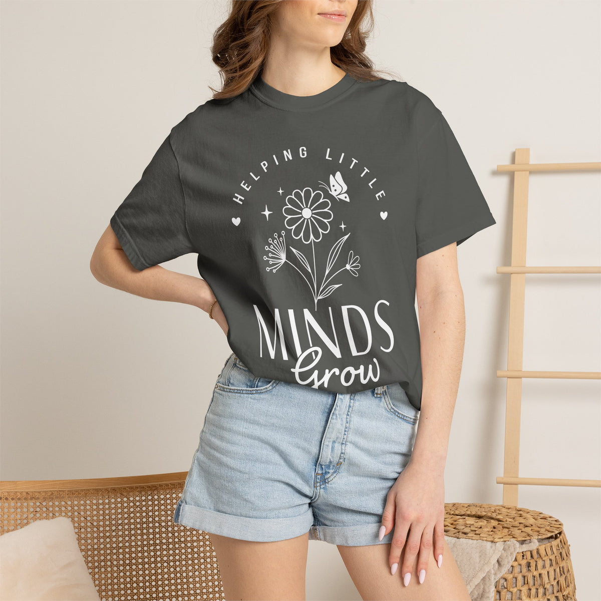 Minds Grow Floral Quote T-Shirt, Helping Little Minds Grow