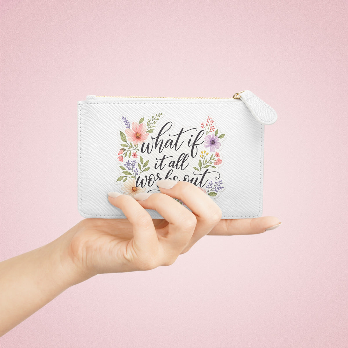 What If It All Works Out Floral Mini Clutch Bag