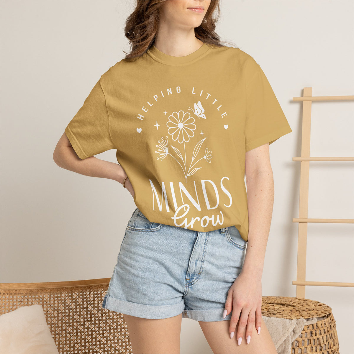 Minds Grow Floral Quote T-Shirt, Helping Little Minds Grow