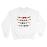 White sweatshirt with '100 Days of School' text on a white background