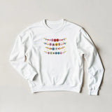 100 days of school graphic on white sweatshirt