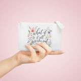 Mini Clutch Bag — "What If It All Works Out" Floral Zip Pouch