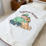 Together Forever Paw Print Velveteen Plush Blanket | Pet Owner Matching