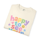 Comfort Colors Happy to See Your Face Teacher Shirt – Pastel Classroom Tee – Kindergarten Teacher T-Shirt – Cute Back to School Shirt – Elementary Teacher Gift