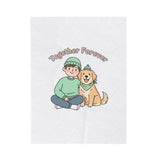Together Forever Paw Print Velveteen Plush Blanket | Pet Owner Matching