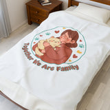 Together We Are Family Velveteen Blanket | Pet Owner Matching, Paw Print Design