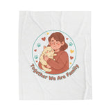 Together We Are Family Velveteen Blanket | Pet Owner Matching, Paw Print Design