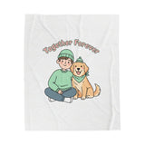 Together Forever Paw Print Velveteen Plush Blanket | Pet Owner Matching