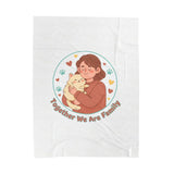 Together We Are Family Velveteen Blanket | Pet Owner Matching, Paw Print Design
