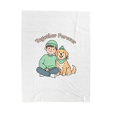 Together Forever Paw Print Velveteen Plush Blanket | Pet Owner Matching