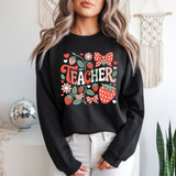 Teacher Sweatshirt Strawberry Floral Cute Teacher Gift  Berry Teacher Crewneck  Teacher Appreciation Shirt | Valentine Teacher Outfit